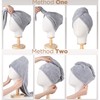 2 Pack Microfiber Hair Towel Wrap AUMA Super Absorbent Twist