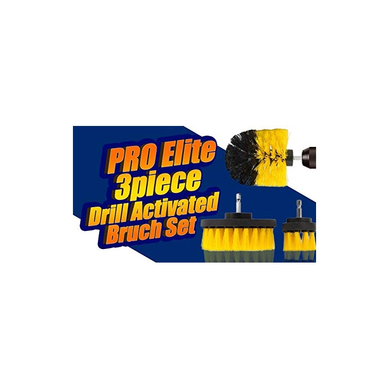ProElite 3 Piece Drill Activated Brushes, Car Wash Kit, Cleaning