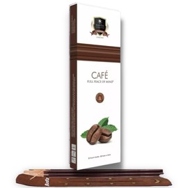 ALAUKIK Incienso Premium Mayoreo | 90gr en 60 Varitas de Larga Duracion con Porta Incienso | para Yoga, Aromaterapia, Meditacion |Distintos Aromas Hechos a Mano en la India| (Cafe)