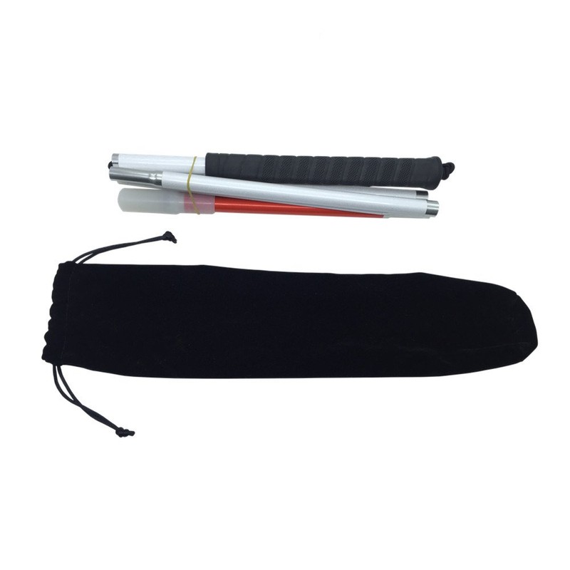 White Cane, Aluminum Folding Cane for the Blind,Folds Down 5