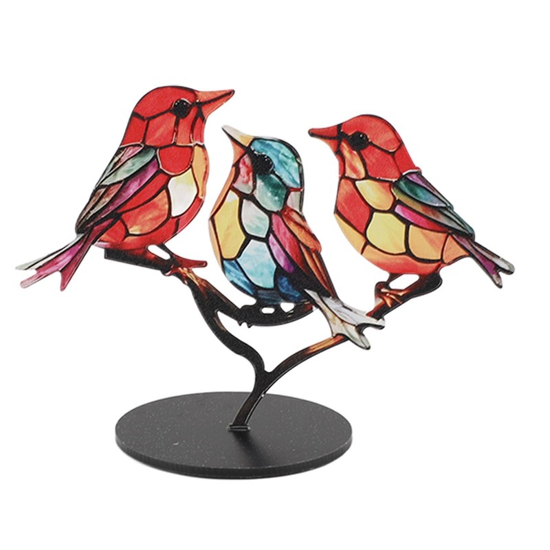Birds On Branch Craft, Flat Bird Craft Statue for Home