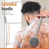 Cepillo de espalda para ducha de silicona con mango largo