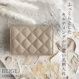 Cross Marbury R88 Business Card Holder, Card Case, Adult, Cute, Quilting, Magnetic Button, Business, Stylish, Compact, beige