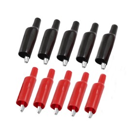 YXQ Black Red Soft Insulated Boots Alligator Clips Covered Test Lead Clamp,10Pcs