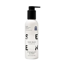SEEN Lavado facial, sin fragancia, limpiador facial no comedogénico y no irritante, desarrollado por dermatólogos, seguro para pieles sensibles, eccem