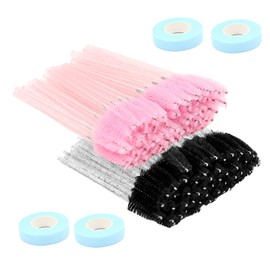 Mascara Wands, Lash Spoolies For Eyelash Extensions, Eyebrows Brush, Disposable Eye Lashes Brushes, Pink & Black Spooly Wand (300pcs）