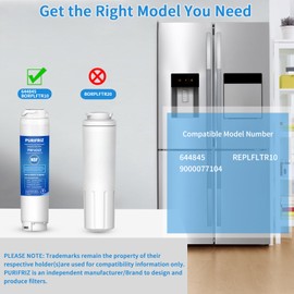 PURIFRIZ 9000194412 Refrigerator Water Filter Compatible with Bosch Ultra Clarity BORPLFTR10,REPLFLTR10,644845,9000 077104,B26FT70SNS,B22CS30SNS,B22CS80SNS,B22CS50SNS,Haier 0060820860,0060218744