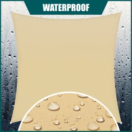 Royal Shade 7' x 7' Rainbow Square Waterproof Sun Shade Sail Order to Make Canopy Awning, UPF50+ 98% UV Blockage Water Resistant, Outdoor Backyard Patio Garden Carport (We Customize)