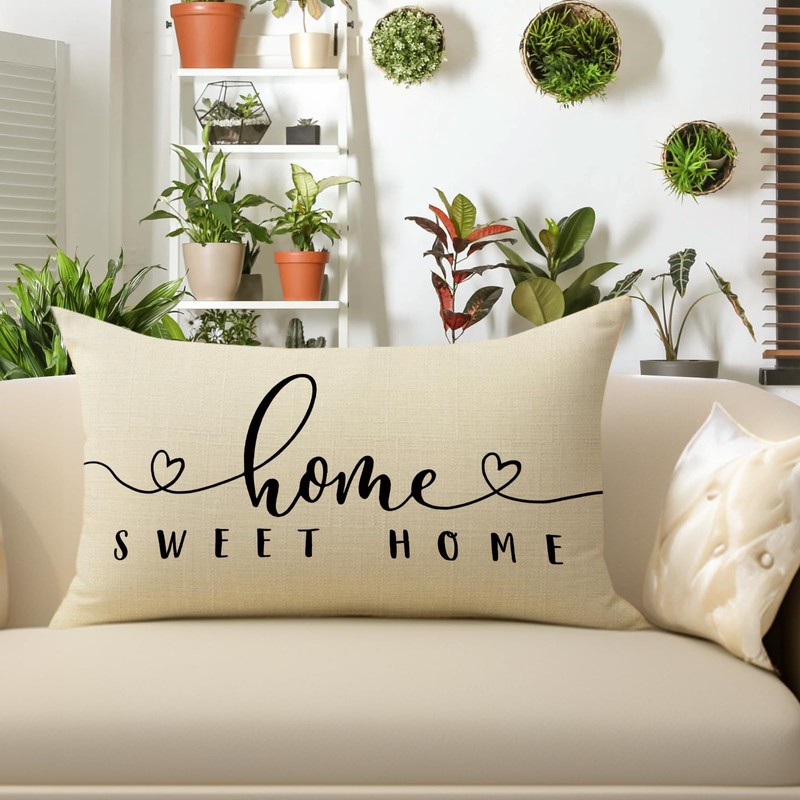 Fjfz Home Sweet Home Lumbar Decorative Throw Pillow Cover 12