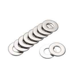 sourcing map #8 304 Stainless Steel Flat Washer for Screw Bolt 100Pcs