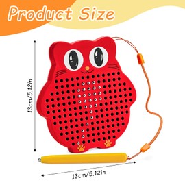 svpfuo Magnetic Game, Children's Magnetic Drawing Board, Owl Shape, 13 x 13 x 1.2 cm, Educational Toy for Children and Magnetic Games, Suitable for School and Family
