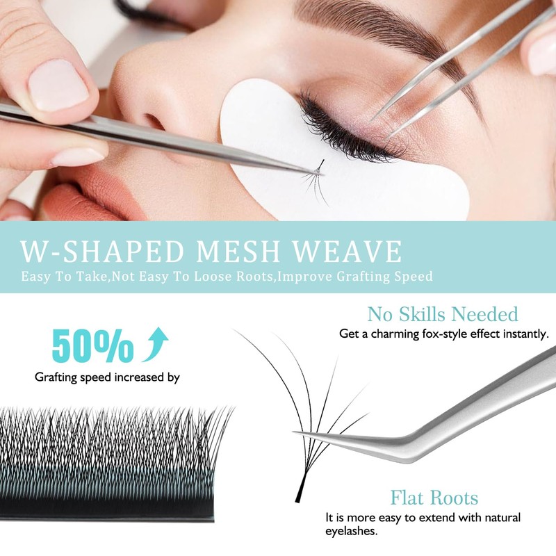 Flying 5D W Clover Lash Extensions 0.07 C Curl 10-15mm
