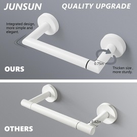 JunSun White Toilet Paper Holder Wall Mounted Pivoting Toilet Paper Roll Holder White Matte Bathroom Toilet Paper Holder White Stainless Steel Modern White Bathroom Tissue Holder Mega Roll TP Holder