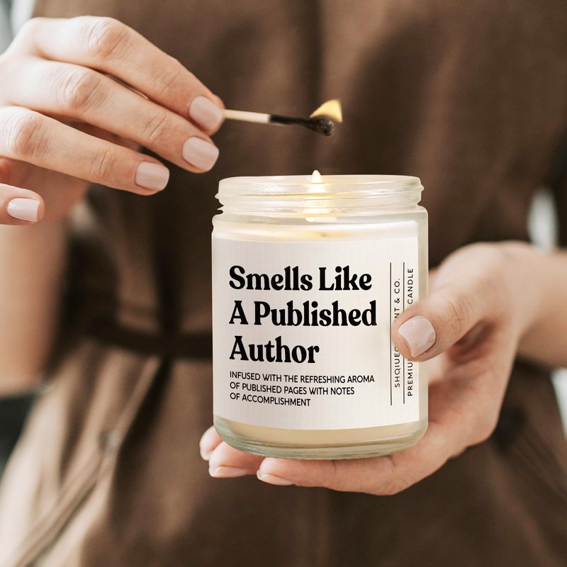 Shqiueos Gifts for Writers, Published Author Candle 7oz Lavender Scented