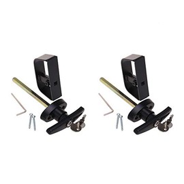 StartFine 2 Kits T-Handle Shed Door Locks 5-1/2" Shed Door Locking Handle with 6 Keys 4 Screws, Barn Playhouse & Chicken Coop Door Lock 2 Kits