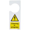 Caledonia Signs 55104 Cleaning in Progress, Door Hanger,80x205 mm