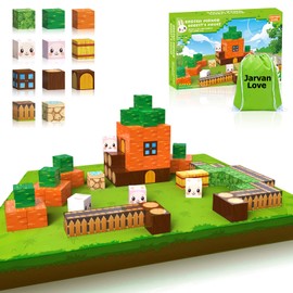 Magnetic Blocks-Magnetic Blocks for kids ages 4-8，1''Rabbit House Magnetic Cubes Construction Toy Set，STEM Sensory Magnetic Building Blocks for Toddlers of Girls Boys Ages 3+ Christmas Birthday Gifts