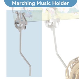 20 cm / 7.87 Inch Alto Saxophone Music Stand Clip Stand Iron Music Lyre Holder for Marching Band, Cornet Music Clip Holder Metal Plated Lyre Music Holder for Musical Instruments
