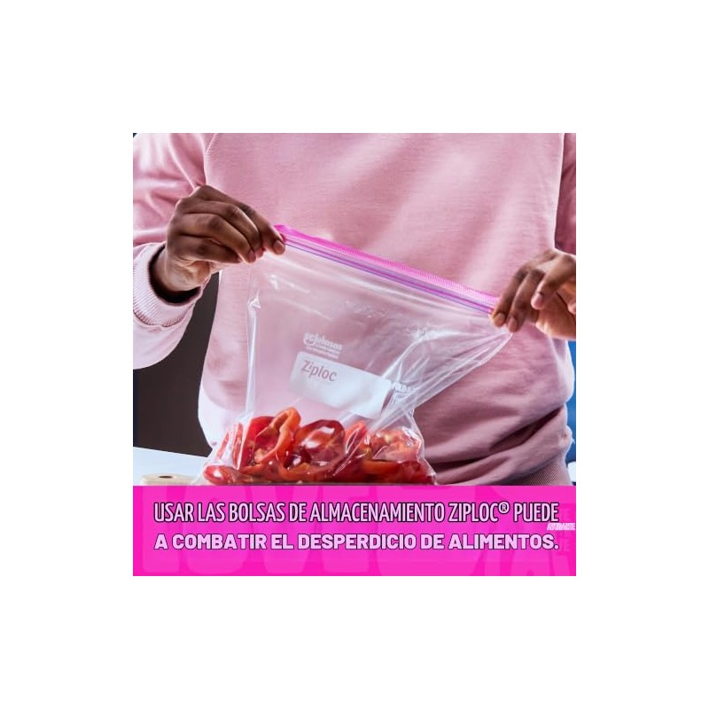 Ziploc Bolsas de almacenamiento de alimentos de cuarto de galón,