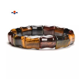 Unbranded Multi Tiger Eye Double Drill Bracelet Size Approx 12x15mm Length 7.5" (12x15mm)