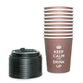 Disposable Hot Cup 10oz &amp; Lid set 20p/8854 4ea