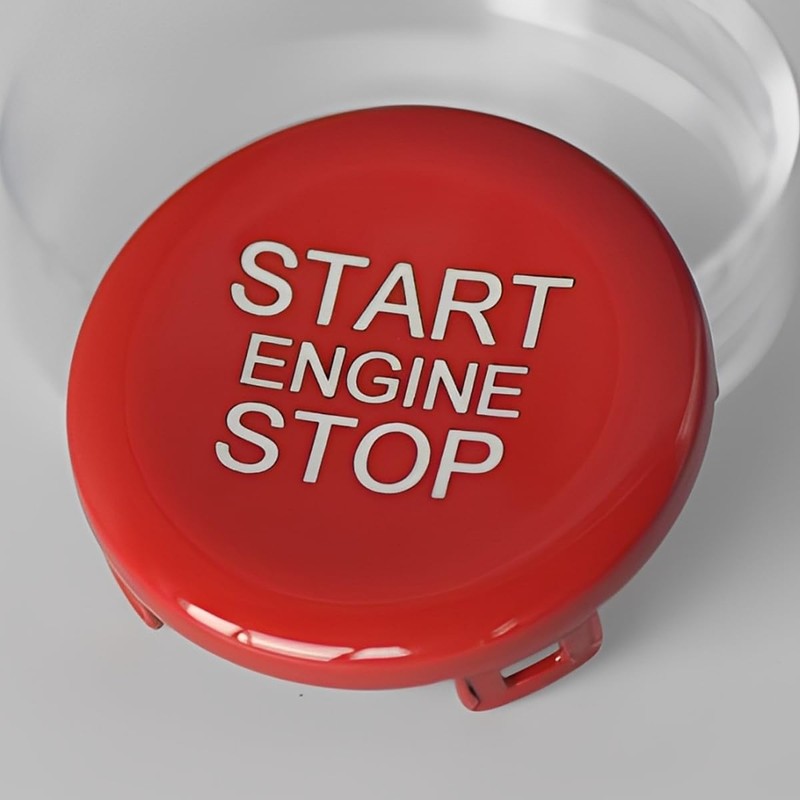 ANGELGUOGUO Red ABS Car Engine Start Stop Switch Button Cover