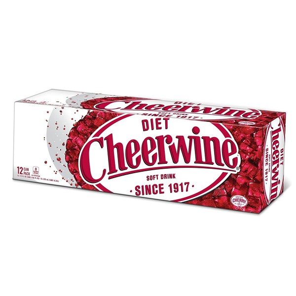 Cheerwine Diet Cherry Soda Soft Drink, 12 oz (12 Pack)