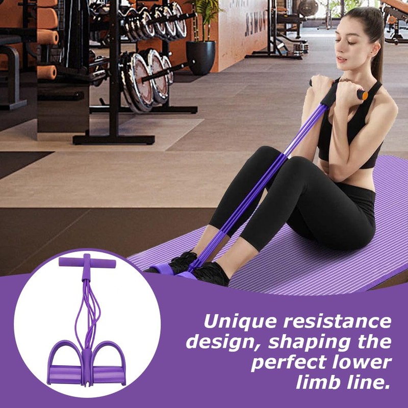 6 Tube Workouts Resistance Band, TPE Durable Sit-up Pull Rope,