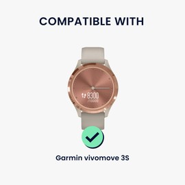 kwmobile Real Leather Watch Strap Compatible with Garmin vivomove 3S - Fitness Tracker Replacement Sports Wristband with Clasp