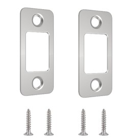 2 Pcs Round Corner Deadbolt Strike Plate, 1" X 2 1/4“ Door Backplate
