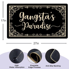 Oujilidemat Gangsta's Paradise 30"x17" Funny Outdoor Welcome Mat - All-Season Door Mat for Front Door, Holiday Winter Rug, Non-Slip Outdoor Entrance Mat for Welcoming Guests