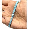 Evil Eye String Light Blue Evil Eye Bracelet for Women Men Charm Braided Lucky Bracelet