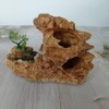 UQUABESO Aquarium Mountain View Stone Ornament with Tree, Artificial Resin
