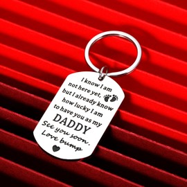 New Dad Gifts for Men First Fathers Day for New Dad from Wife Keychain Expectant Dad Gifts Pregnancy Announcement Gifts for Men Husband Son Dad to Be Gifts Soon To Be Dad Daddy First Fathers Day