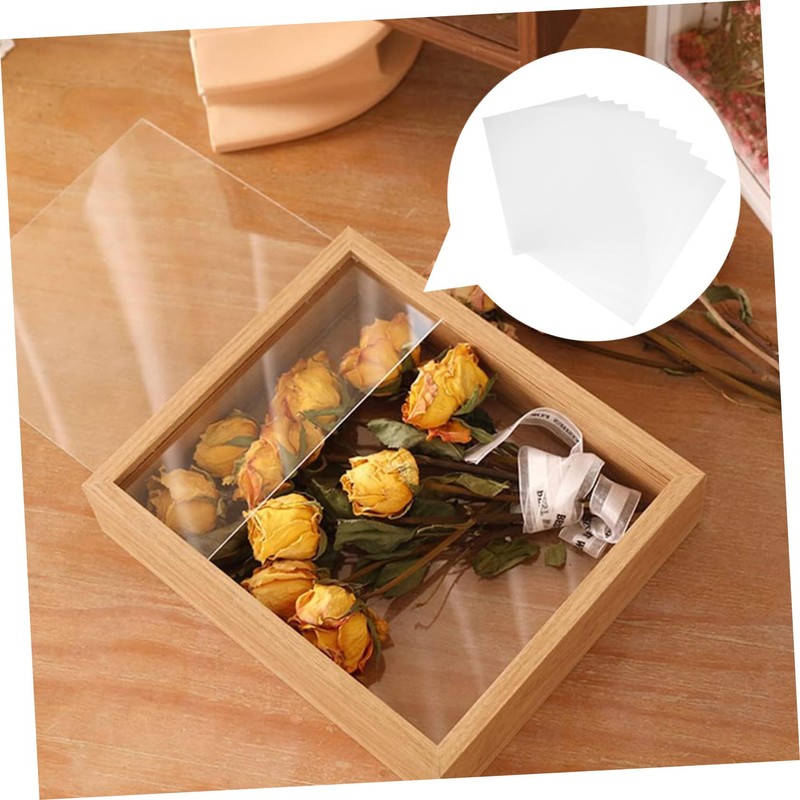 BUGUUYO 10 Pack Rigid Plastic Sheets Acryllic Film for Frame