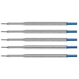 5 Genuine Intrepid Fine Ballpoint Refills for Paper mate Lubriglide, Aspire, PhD,PhD Ultra Ballpoint Pens and Schneider pens that take Express 225, (Bulk Packed) (BLUE)