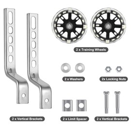 Herbst Bicycle Stabilisers Children's Bike, 1 Pair Universal Stabilisers Adjustable Auxiliary Wheels, Bike Training Wheels for 12 14 16 18 20 Inch Children's Bicycle (Black)