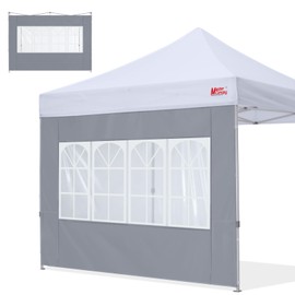 MASTERCANOPY Church Window Sidewall Panels Sunwall for 3x3M Instant Gazebo Pop Up Gazebo Tent, 1 Pack Sidewall Only, Grey