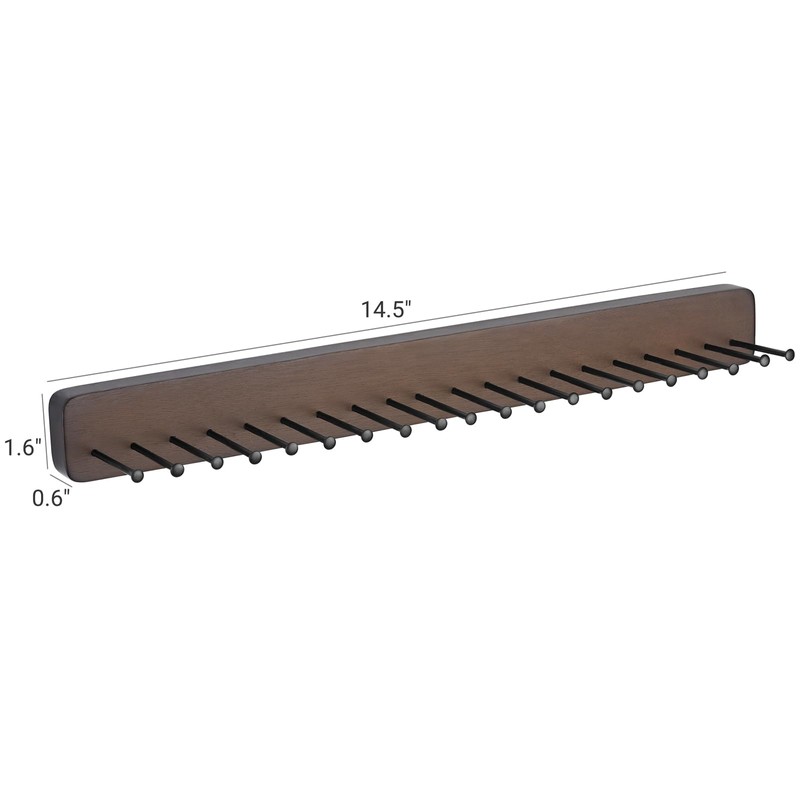 Mkono Tie Rack Wall Mounted Belt Hanger Holder Rustic Wood