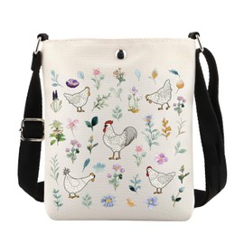 KUIYAI Flower Chicken Crossbody Bag, Floral Chicken Gift, Chicken Lover Gift, Farmerhouse Gift, Farmer Gift (flower chickenUK)