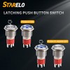 STARELO 10Amp Latching Push Button Switch, SASQUTACH Lights,12V 24VDC Pre-Wired