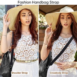 ShinningCare Bag Strap, Wide Replacement Shoulder Handbag Straps for Women Men, 1.5" - (3.8 CM) Adjustable Wide Canvas Crossbody Strap with Leather End - Black/Silver