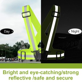 2 x Running Vest for Jogging, Cycling, Reflective Safety Vest, for Men and Women, Breathable, Lightweight