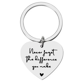 Inspirational Gifts for Women Men Coworker Leaving Gifts for Women Men Coworker Retirement Birthday Gifts for Friends Coach Teacher Never Forget the Difference You Made Keychain Engraved