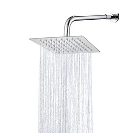 Cabeza de Ducha de Lluvia de Alta Presión, Regadera Cuadrada de Acero Inoxidable de 6 Pulgadas, Cabezal de Ducha de Lluvia Ultrafina con Montaje Fijo 