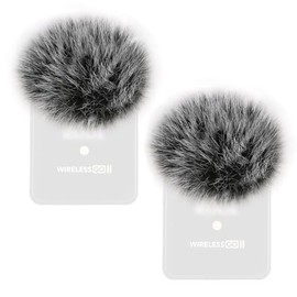 Premium Furry Windscreen Windshield Dead-cat for Rode Wireless Go Microphones (2PCs-Gray, Rode Wireless Go II)