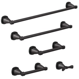 DELTA FAUCET 77608-BL Stryke Wall Mounted 8 in. Hand Towel Bar in Matte Black