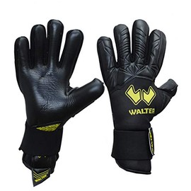 Walter Fingers Goalkeeper Gloves, Black/Yellow, 9.5