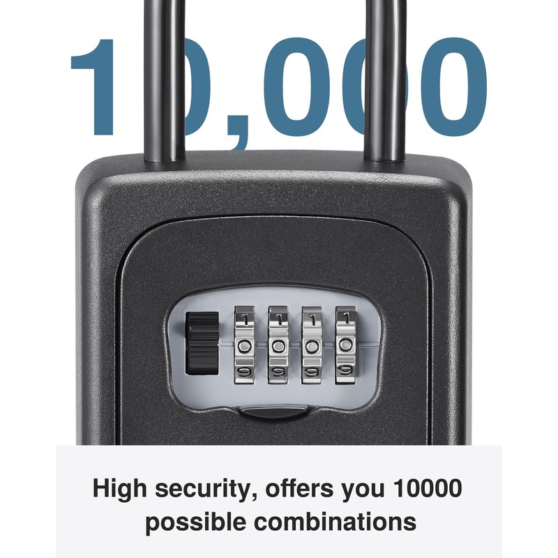 Puroma Lock Box, Large Key Lock Box Resettable Combination Lockbox,