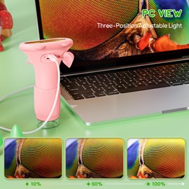 Microscope for Kids, Portable Microscopes 2" HD Screen 1000X Zoom Handheld Digital Microscope Mini USB Microscope Camera Compatible with PC View, Science Educational Birthday Gift for Kids - Pink